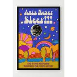 Lumiyo Renkli Retro Tasarım Ahşap Çerçeveli Poster – Ants Never Sleep Motivasyonlu Duvar Dekoru