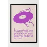 Lumiyo Retro Plak Tutma Kılavuzu Çerçeveli Poster - Müzik Severlere Özel Dekorasyon