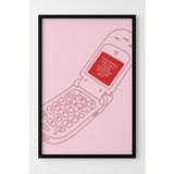 Lumiyo Retro Telefon Tasarımlı Çerçeveli Dekoratif Poster - Modern Duvar Süsü