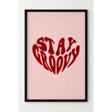Lumiyo Stay Groovy Retro Tasarımlı Çerçeveli Modern Poster