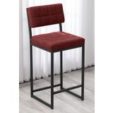 Lumodi Mobilya Retro Bar Sandalyesi Ada Mutfak Sandalyesi Bar Taburesi Mutfak Sandalyesi 65 Cm - Kırmızı
