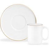 Lumora 6 Kişilik 12 Parça Kahve Fincan Takımı - Beyaz/gold - 100 ml - Beyaz - Altın