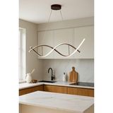 Lumora Kahverengi Modern Tasarım Beyaz Ledli Cafe - Mutfak - Salon 2 Li LED Avize