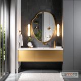 Lumora Mirror Design Doravia Gold Boyalı Mdf Çerçeveli Dekoratif Ayna - Altın - 60 x 45