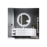 lumora mirror design Envara Beyaz Led'li Lazer Kumlamalı Lavabo & Banyo Aynası (Dokunmatik Sensörlü)