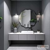 Lumora Mirror Design Envara Modern Antrasit Boyalı Mdf Çerçeveli Dekoratif Ayna - Antrasit - Gri - 60 x 60