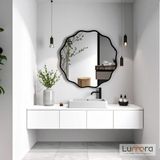 Lumora Mirror Design Envara Modern Siyah Boyalı Mdf Çerçeveli Dekoratif Ayna - 100 x 100