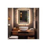 lumora mirror design Gleamira Vertical Günışığı Led'li Lazer Kumlamalı Lavabo & Banyo Aynası (Dokunmatik Sensörlü)