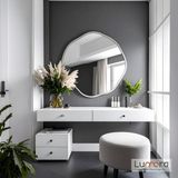 Lumora Mirror Design Kael Modern Beyaz Boyalı Mdf Çerçeveli Dekoratif Ayna - 60 x 60