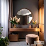 Lumora Mirror Design Kael Modern Bronz Boyalı Mdf Çerçeveli Dekoratif Ayna - 100 x 100
