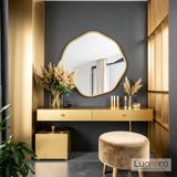 Lumora Mirror Design Kael Modern Gold Boyalı Mdf Çerçeveli Dekoratif Ayna - Altın - 100 x 100