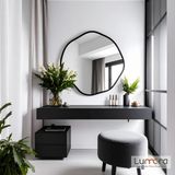 Lumora Mirror Design Kael Modern Siyah Boyalı Mdf Çerçeveli Dekoratif Ayna - 80 x 80