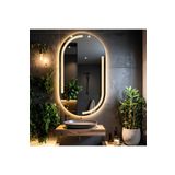 lumora mirror design Lunare Günışığı Led'li Lazer Kumlamalı Lavabo & Banyo Aynası (Dokunmatik Sensörlü)
