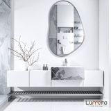 Lumora Mirror Design Nelyos Gümüş Boyalı Mdf Çerçeveli Dekoratif Ayna - 70 x 45