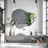 Lumora Mirror Design Nira Modern Antrasit Boyalı Mdf Çerçeveli Dekoratif Ayna - Antrasit - Gri - 80 x 65