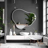 Lumora Mirror Design Nira Modern Beyaz Boyalı Mdf Çerçeveli Dekoratif Ayna - 116 x 95