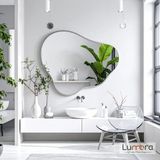 Lumora Mirror Design Nira Modern Gümüş Boyalı Mdf Çerçeveli Dekoratif Ayna - 116 x 95
