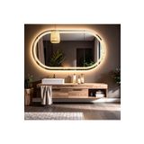 lumora mirror design Ovanta Günışığı Led'li Lazer Kumlamalı Lavabo & Banyo Aynası (Dokunmatik Sensörlü)