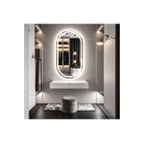 lumora mirror design Serava Beyaz Led'li Lazer Kumlamalı Lavabo & Banyo Aynası (Dokunmatik Sensörlü)