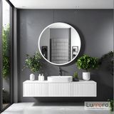 Lumora Mirror Design Swirl Modern Beyaz Boyalı Mdf Çerçeveli Dekoratif Ayna - 60 x 60
