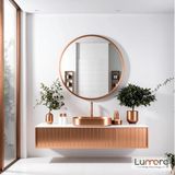 Lumora Mirror Design Swirl Modern Bronz Boyalı Mdf Çerçeveli Dekoratif Ayna - 80 x 80