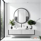 Lumora Mirror Design Swirl Modern Siyah Boyalı Mdf Çerçeveli Dekoratif Ayna - 60 x 60