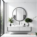Lumora Mirror Design Swirl Modern Siyah Boyalı Mdf Çerçeveli Dekoratif Ayna - 80 x 80
