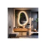 lumora mirror design Vornel Günışığı Led'li Lazer Kumlamalı Lavabo & Banyo Aynası (Dokunmatik Sensörlü)