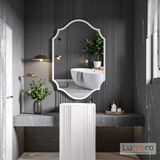 Lumora Mirror Design Zayne Modern Beyaz Boyalı Mdf Çerçeveli Dekoratif Ayna - 90 x 57
