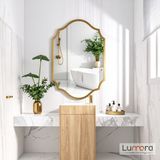 Lumora Mirror Design Zayne Modern Gold Boyalı Mdf Çerçeveli Dekoratif Ayna - Altın - 80 x 50