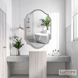 Lumora Mirror Design Zayne Modern Gümüş Boyalı Mdf Çerçeveli Dekoratif Ayna - 100 x 65