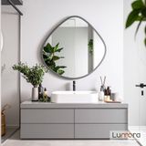 Lumora Mirror Design Zynor Antrasit Boyalı Mdf Çerçeveli Dekoratif Ayna - Antrasit - Gri - 80 x 80
