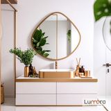 Lumora Mirror Design Zynor Bronz Boyalı Mdf Çerçeveli Dekoratif Ayna - 90x 90