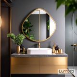 Lumora Mirror Design Zynor Gold Boyalı Mdf Çerçeveli Dekoratif Ayna - Altın - 70 x 70