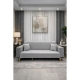 Lumpa Kırlent Kılıfı Hediyeli 170X210 Cm Pamuklu Koltuk Örtüsü Gri