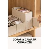 Lumtex Home Textile 2 ADET Çorap ve Çamaşır Organizer Çekmece ve Dolap içi Düzenleyici, Raf Düzenleyici, Katlanabilir