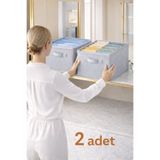 Lumtex Home Textile 2adet lüx-Dolap Içi Düzenleyici, Raf Düzenleyici, Katlanabilir Kıyafet Saklama Kutusu-