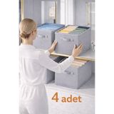 Lumtex Home Textile 4 adet lüx-Dolap Içi Düzenleyici, Raf Düzenleyici, Katlanabilir Kıyafet Saklama Kutusu-45x25x20