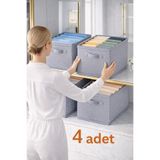 Lumtex Home Textile 4adet desenli-Dolap içi Düzenleyici,Raf Düzenleyici,Katlanabilir Kıyafet Saklama Kutusu- 45x25x20cm