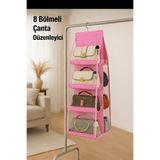 Lumtex Home Textile 8 Cepli PEMBE PUANTİYELİ Dolap Içi Çanta Ve Ayakkabı Düzenleyici 110X37