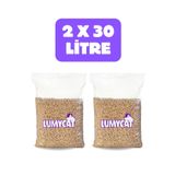 LUMYCAT %100 Doğal Çam Peleti Kedi Kumu 30ltx2 Toplam 60 Litre 2 Ayrı Çuval