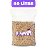 Lumycat %100 Doğal Çam Peleti Kedi Kumu 40 Lt Tozsuz Ürün 6mm Ferah Çam Kokusu ile