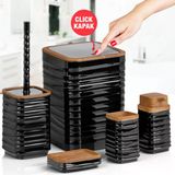 Lun-02 Luna 5 Lı Banyo Setı Ahsap Sıyah