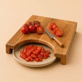 Luna Ahşap Ahşap Kesme Tahtası, Doğal Meşe Kesme Tahtası 40 x 26 Cm, %100 Doğal Meşe