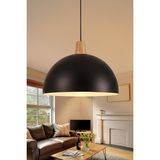 Luna Ahşap Sarkıt Avize, Bohem Tavan Lambası ve Salon Oturma Odası Aydınlatması - Siyah - 30 cm – Modern Dekoratif Avize, Tavan Aydınlatması