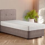 Luna Baza Başlık Yatak Seti - 80x180 Cm Tek Kişilik Ortopedik Set Sağlamlaştırılmış Sandıklı Baza