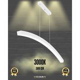 Luna (Beyaz Kasa, Sarı Işık) Ledli Modern Sarkıt Linear LED Avize Salon Mutfak Oturma Odası Yatak Odası Antre Hol LED