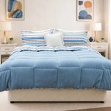 Luna Bueno Sherpa Comforter Çift Kişilik Uyku Seti - Mavi