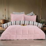 Luna Bueno Sherpa Comforter Çift Kişilik Uyku Seti - Pembe