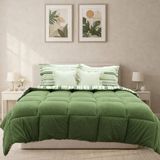 Luna Bueno Sherpa Comforter Çift Kişilik Uyku Seti - Yeşil